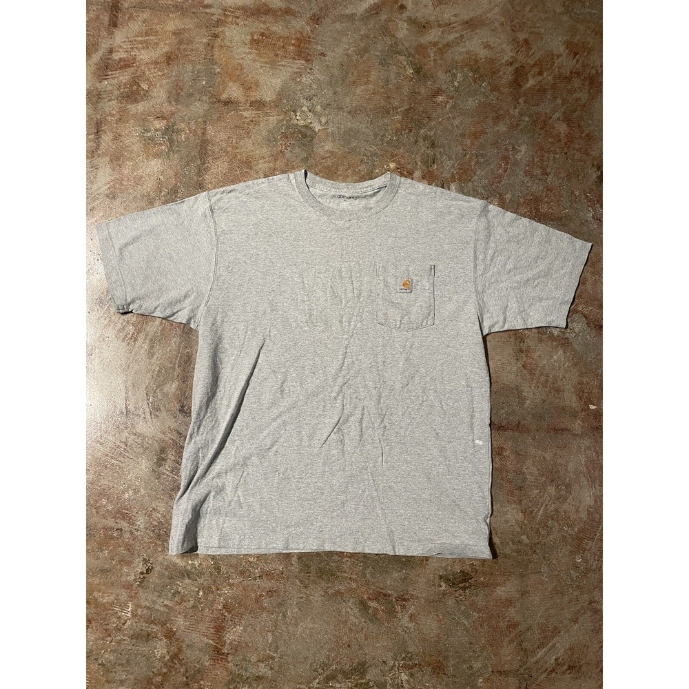 Carhartt Original Fit Gray Front Pocket Logo Short Sleeve T-Shirt Sz XL *